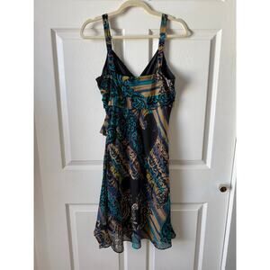 XETRA Italia‎ Paisley Bow Detail Dress EU 44 US S Whimsygoth Fairy Dark Romantic